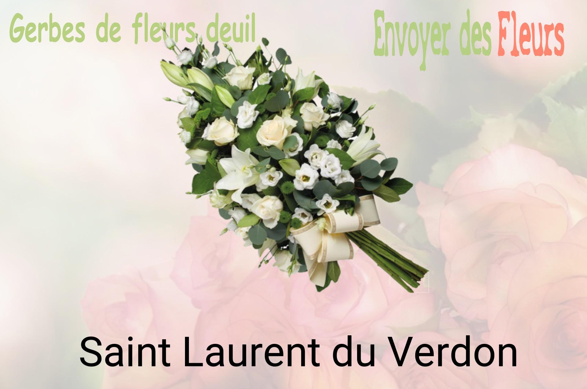 Gerbe de fleurs de deuil livrée à Saint-Laurent-du-Verdon